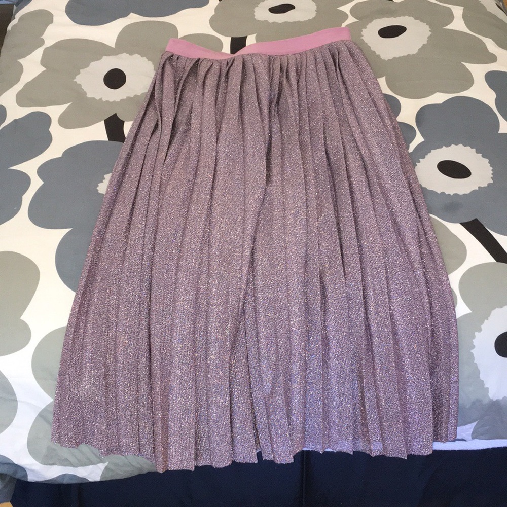 Purple sparkly party skirt , calf length.